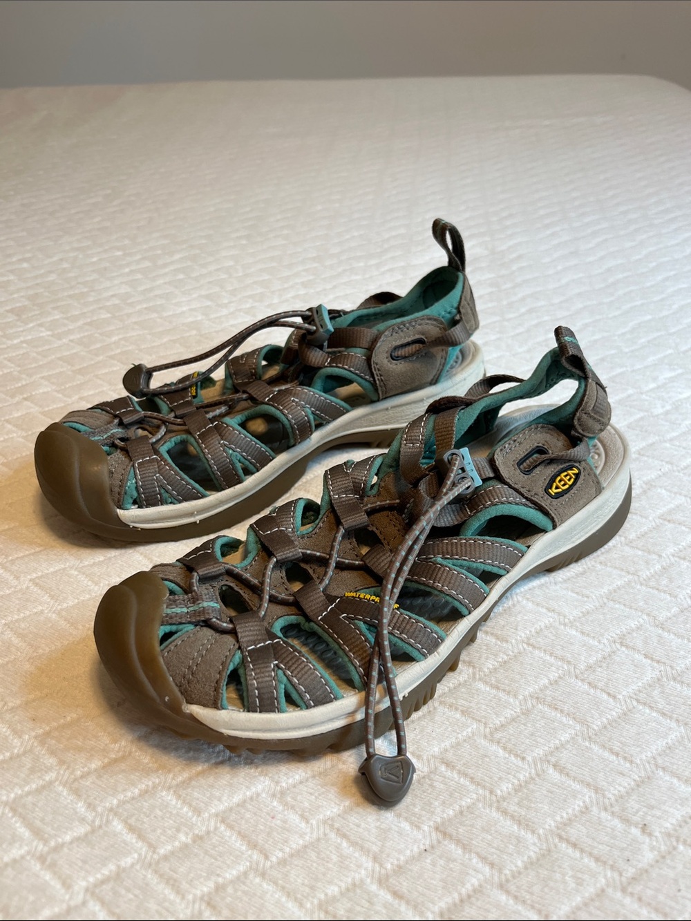 Keen Brown with Teal Outdoor Sandals, 6.5